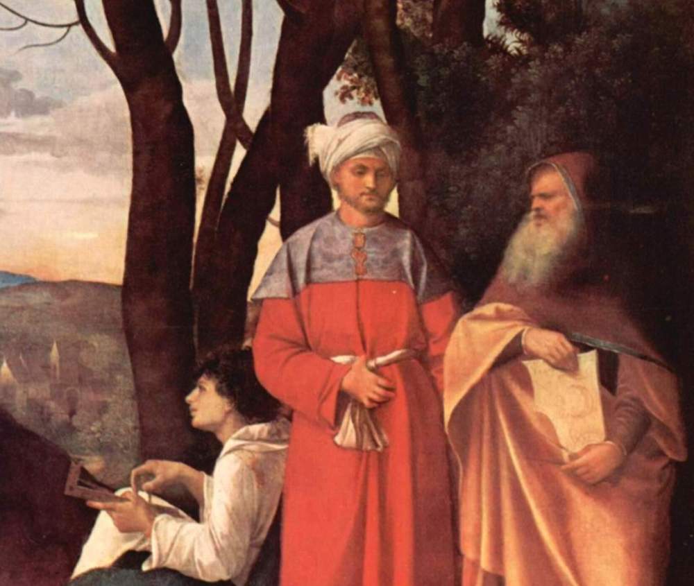 Giorgione -Los tres filósofos detail